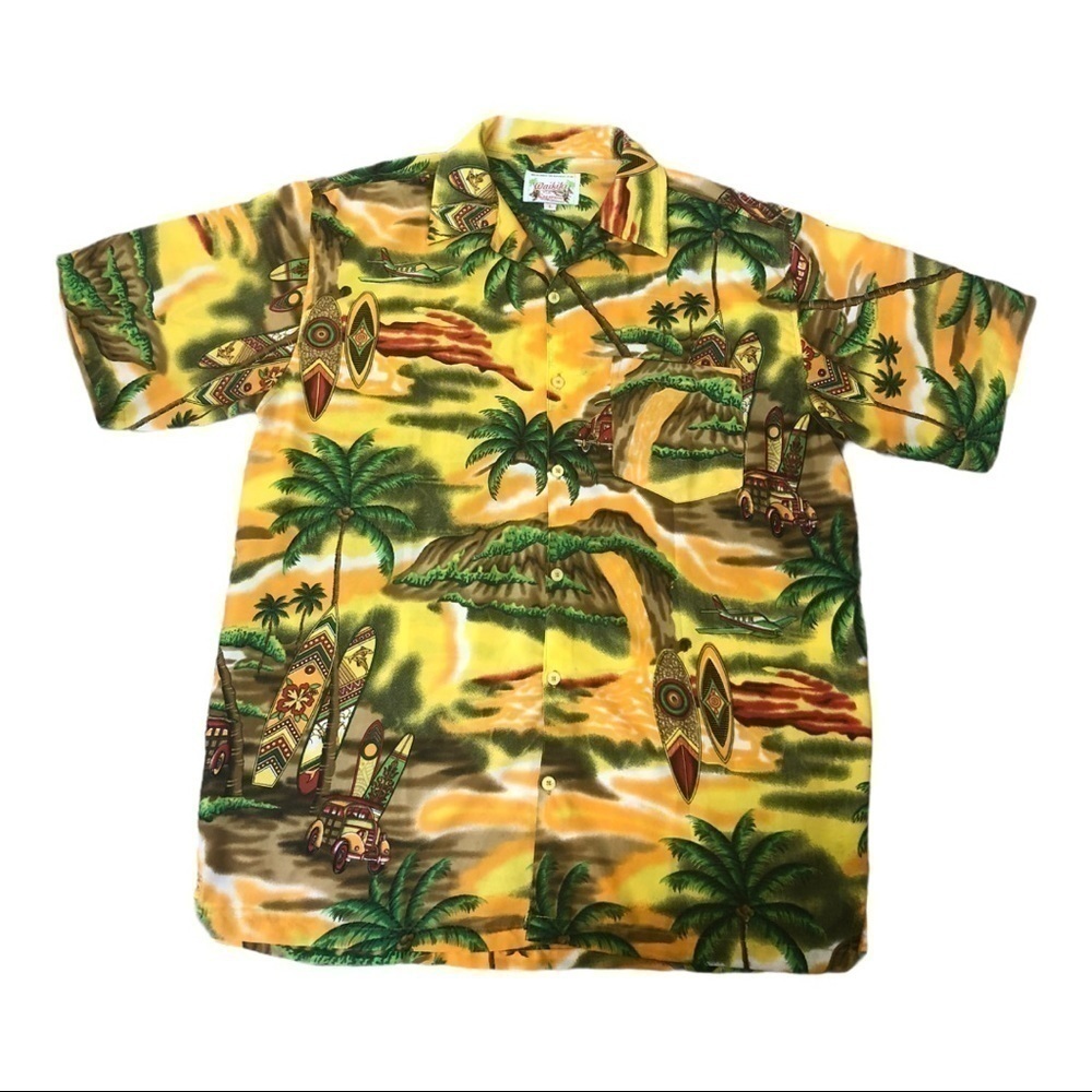 Waikiki creations tropical‎ polyester shirt men’s L